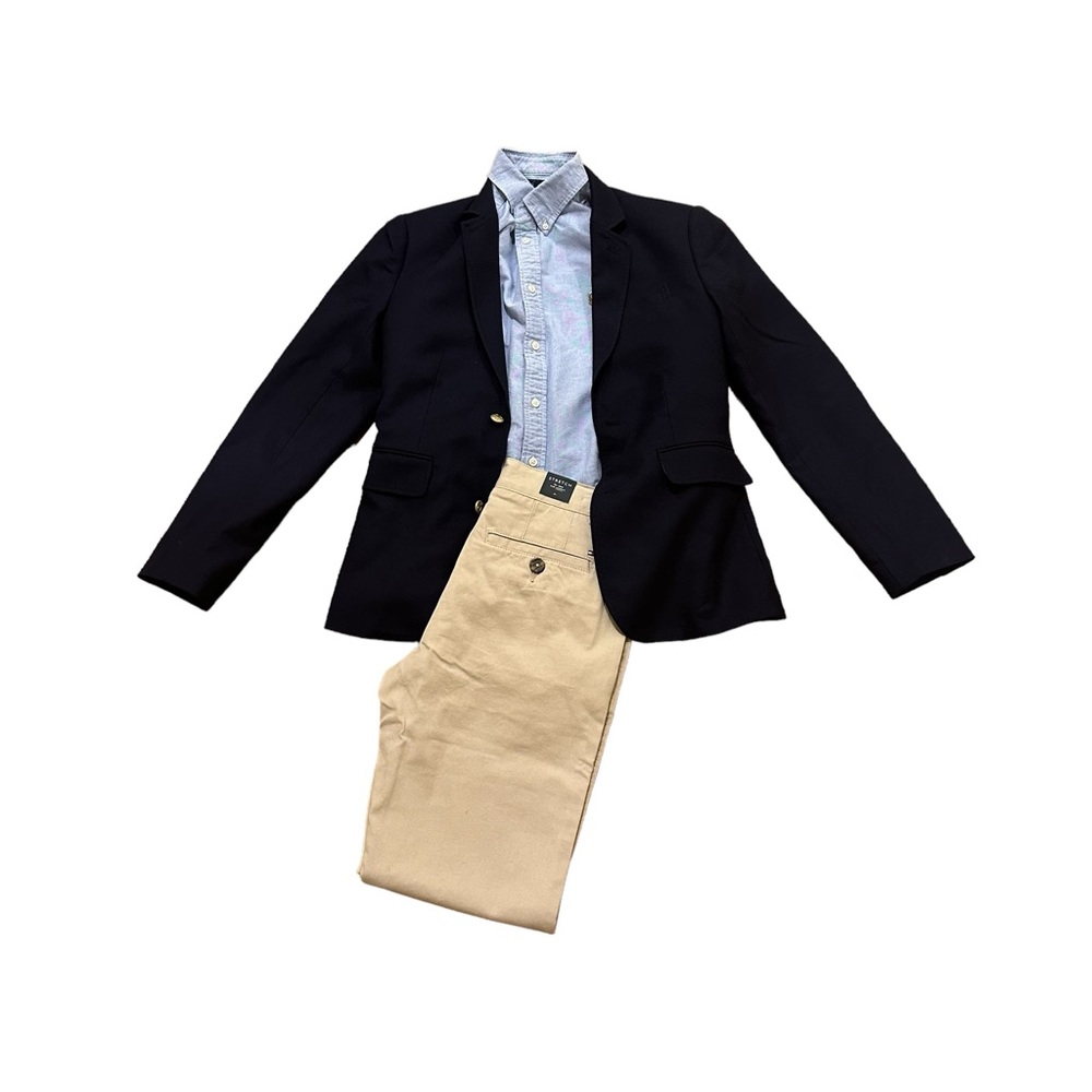 Polo Ralph Lauren Boys Solid Long Sleeve Shirt, Oxford Blue, Size Large/14-16 - Picture 4 of 5